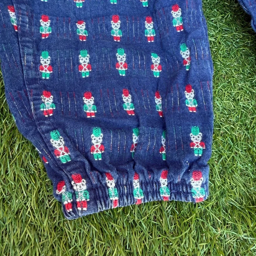 Vtg Oshkosh B'gosh Vestbak‎ Overalls Size 4T Blue Christmas Toy Soldiers USA